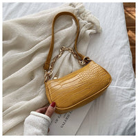 Fashion Crocodile Pattern Baguette bags